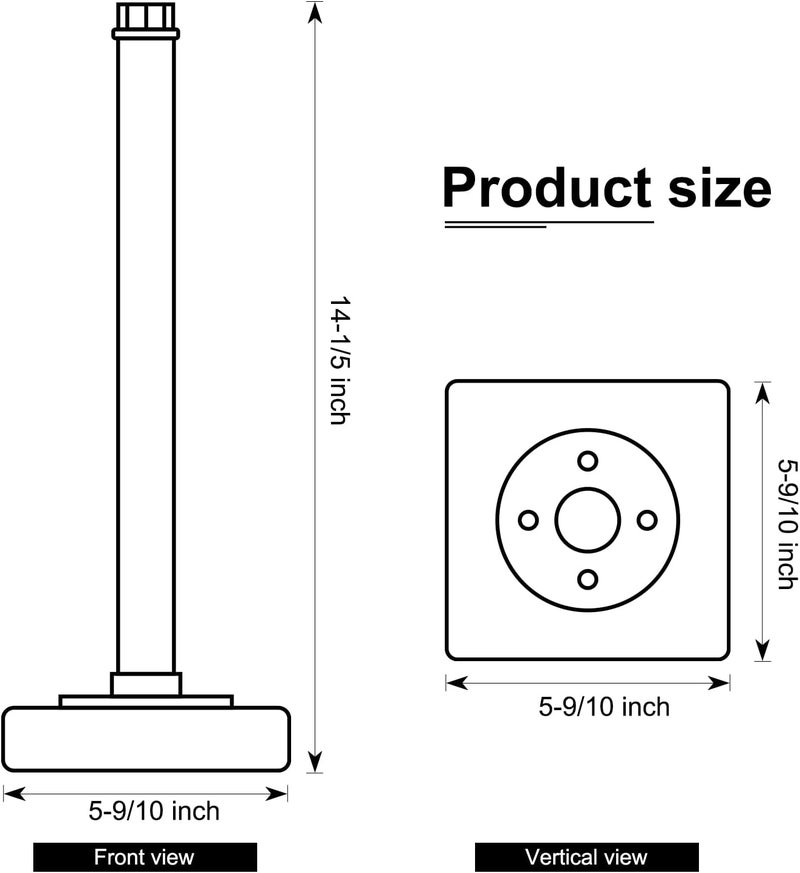 HouseAid Industrial Pipe Paper Towel Holder Stand, Free-Standing Farmhouse Kitchen Towel Holder, Rustic Paper Towel Rack for Countertop, Matte Black - Image 5
